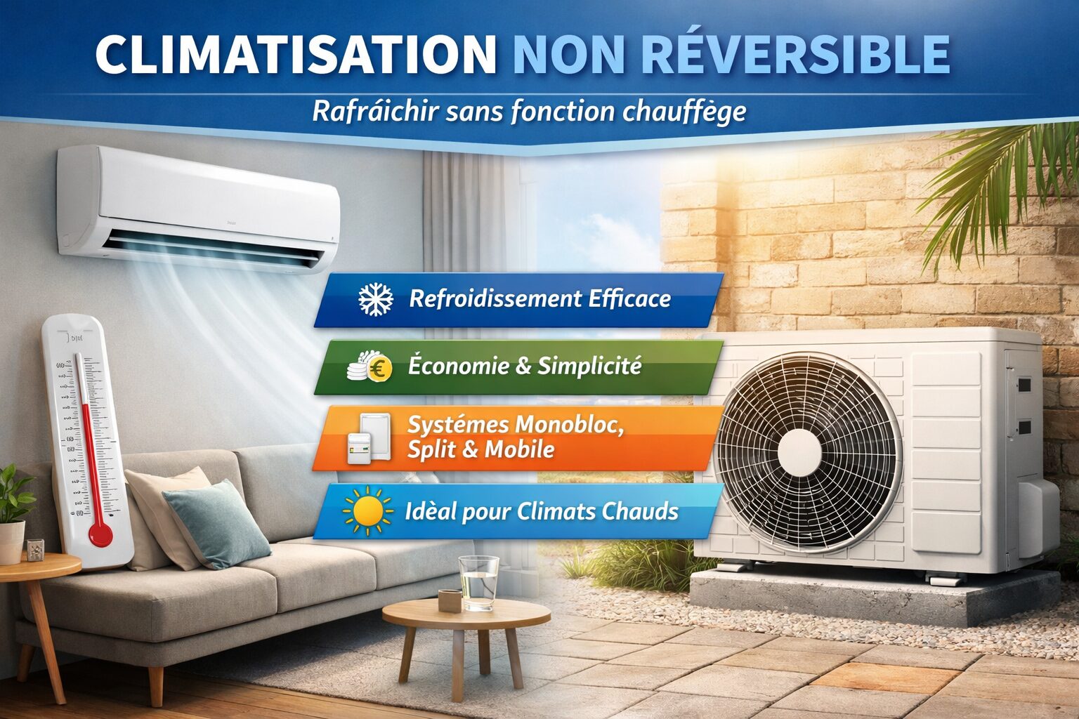 climatisation non réversible en image